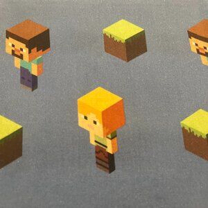 Cool MINECRAFT with ALEX & STEVE Handmade Cotton Pillowcase Standard/Queen